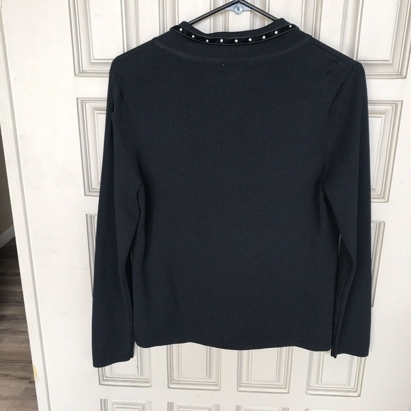 Corducci Sweater Jacket SzM Black Long Sleeve Rhinestones Pre-Owned - Picture 10 of 11